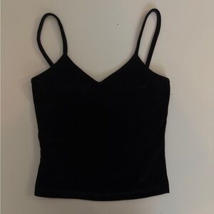 Black Velvet tank top - kinda crop